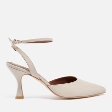 Womens Cinderella Leather Heeled Pumps - UK - White