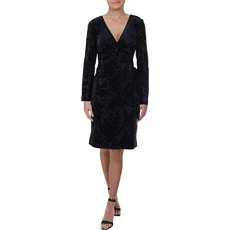Womens Clara Velvet Ruched Wrap Dress Navy US 8 Womens Clara Velvet Ruched Wrap Dress Navy US 8