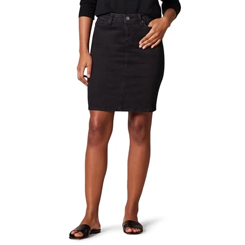 Women's Classic 5-Pocket Denim Skirt (Available in Plus Sizes), Black Wash, 36 Plus