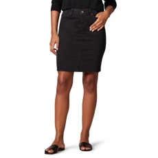 Women's Classic 5-Pocket Denim Skirt (Available in Plus Sizes), Black Wash, 36 Plus