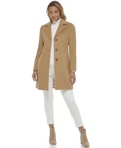 Women's Classic Cashmere Wool Blend Coat, Camel, 12