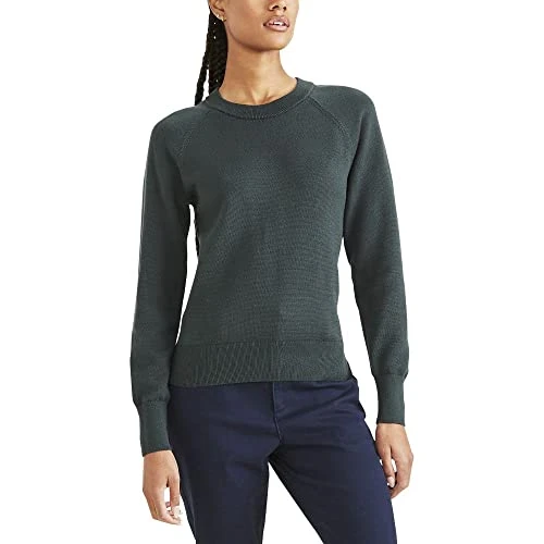 Women's Classic Fit Long Sleeve Crewneck Sweater, Magical Forest Teal, Small