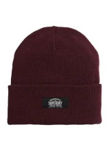Women's Classic Knitted Beanie Hat Baseball Cap, Track Burgundy Marl, One Size