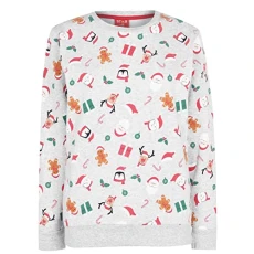 Womens Classic Sweatshirt Crew Sweater Blue Marl 8 (XS)