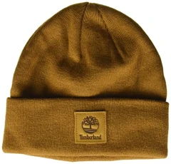 Women's Classic Tall Beanie Hat, Wheat Leather Patch, One Size