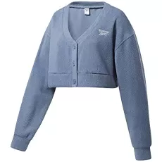 Womens Classics Wide Knit Cardigan Blue L