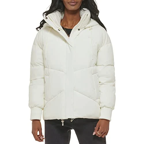 Women's Cloud Quilted Puffer Jacket, Cream, XL