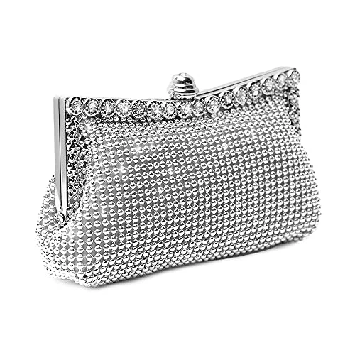 Womens Clutch Bag Evening Bag Handbags Purse Diamante Handbag With Detachable Chain Strap for Elegant Wedding Bridal Engagement Prom Cocktail Party Ladies