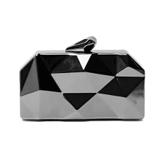 Womens Clutch Bag Evening Bag Shoulder Handbags Purse Metallic Shiny Handbag With Chain Strap for Wedding Bridal Engagement Prom Cocktail Party Elegant Ladies (Black)
