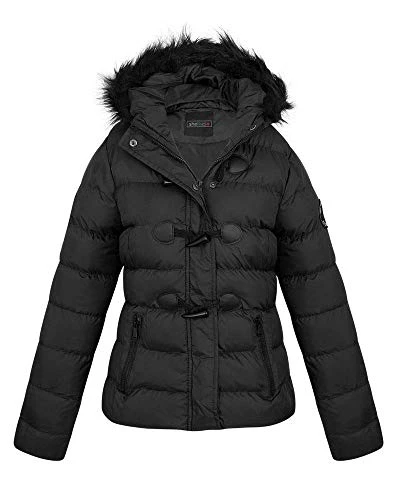 Womens Coat Quilted Padded Toggle Jacket Winter Coat