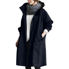 Women's Coat Trench Jackets for Women UK Casual Long Windproof Coat With Pocket Plus Size Hooded Lap