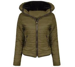 Womens Coats For Women Puffer Jackets Women Ladies Coats Girls Coats Jackets For Women Uk Women's Coats Winter Coats Women Quilted Jacket Womens Girls Winter Coat Kids Coats-Khaki-M