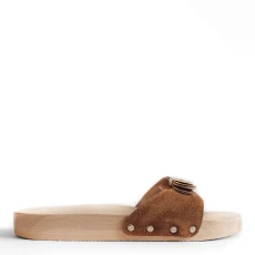 Womens Cognac Pescura Flat Sandal - Brown