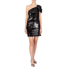 Womens Cold Shoulder Bow Dress Black XXS Womens Cold Shoulder Bow Dress Black XXS