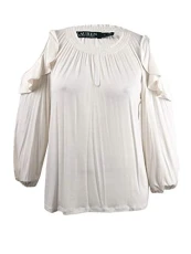 Women's Cold-Shoulder Top (Winter Cream, X-Large) Women's Cold-Shoulder Top (Winter Cream, X-Large)