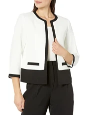 Women's Color Block Cardigan Sweater, Vanilla Ice/Black, 10