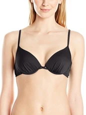 Women's CORE Solids UW Bra Bikini Top, Black, 10 (Size:Large)