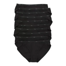Women's Cotton 10-Pack Bikini Style Underwear, Black, Small Women's Cotton 10-Pack Bikini Style Underwear, Black, Small