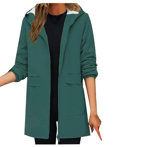 Women's Cotton Coat Women's Thick Warm Cotton Coat Women's Mid To Long Versatile Loose Hooded Jacket Plus Size Ladies Coats Winter Coats For Women UK
