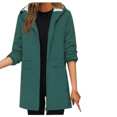 Women's Cotton Coat Women's Thick Warm Cotton Coat Women's Mid To Long Versatile Loose Hooded Jacket Plus Size Ladies Coats Winter Coats For Women UK