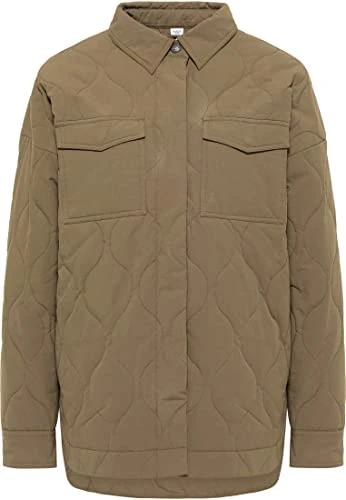 Women's Cotton Overshirt, Olive, XXL