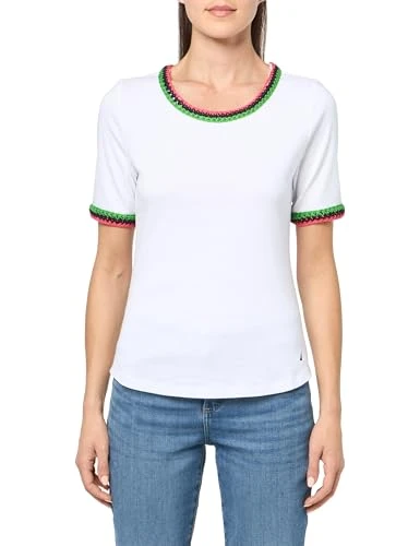Women's Cotton Short Sleeve Solid Knit Top, Bright White, XL