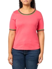 Women's Cotton Short Sleeve Solid Knit Top, Rouge, L Women's Cotton Short Sleeve Solid Knit Top, Rouge, L