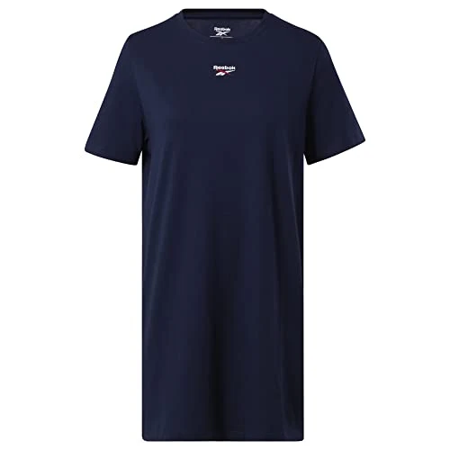 Womens Cotton T-Shirt Dress Relaxed Fit Vector Navy M