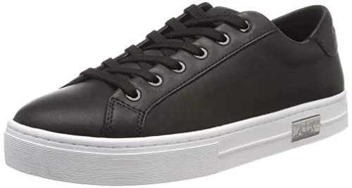 Women's Cow Leather Lace Up Sneaker Low-Top (Black + White A120), 5.5 UK, (38M EU)