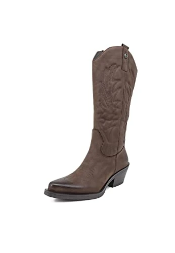 Women's Cowboy Texan Pointed Toe Boots X28-110 brown, 6 UK