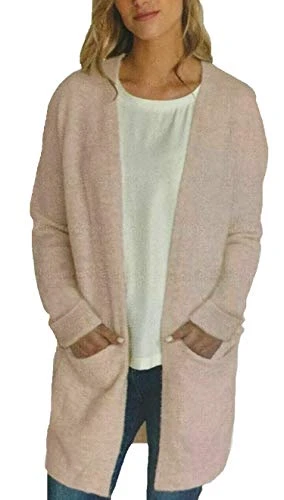 Womens Cozy Cardigan, Pink Tint, Large