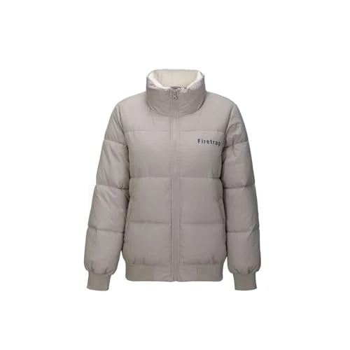 Womens Cozy Padded Jacket for Beige L