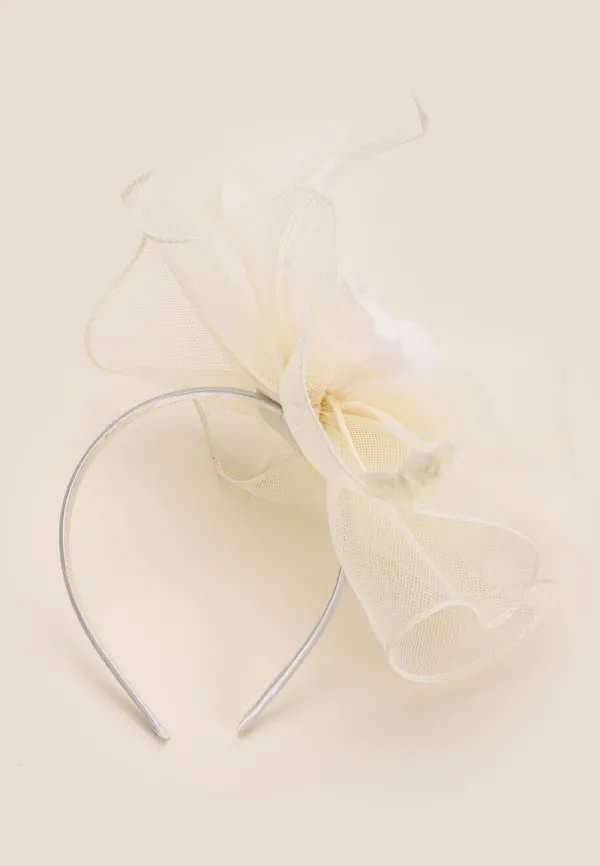 Womens Cream Flower Fascinator Headband