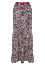 Womens Cream Leopard Midi Skirt Womens Cream Leopard Midi Skirt
