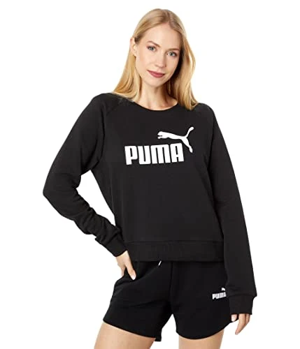 Women's Crew Neck Sweatshirt, Black White, XS