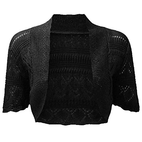 Womens Crochet Short Sleeve Bolero Shrug Ladies Knitted Crop Top Fancy Cardigan