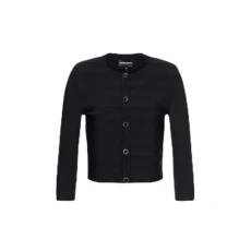Womens Cropped Buttoned Jacket Black XL Womens Cropped Buttoned Jacket Black XL