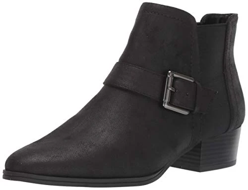 Women's Cross Out Ankle Boot, Black Fabric, 3 UK