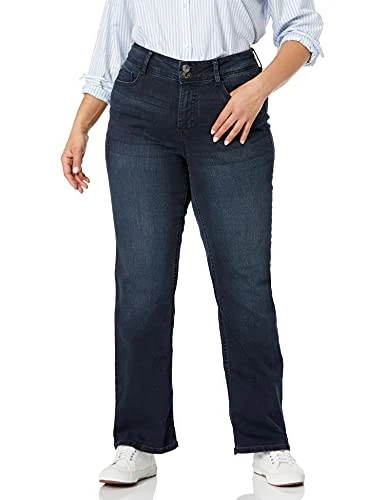 Women's Curvy Bootcut Jeans, Amaryllis, 10 Long