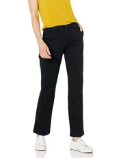 Women's Curvy Straight-Fit Stretch Twill Chino Trousers, Black, 12-14 Women's Curvy Straight-Fit Stretch Twill Chino Trousers, Black, 12-14