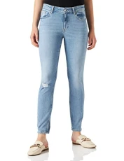 Women's D1. FARLA Cropped Jeans Slacks, Semi Light Blue Broken in, 28