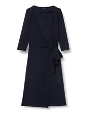 Women's D1. Jersy WRAP Dress, Evening Blue, L