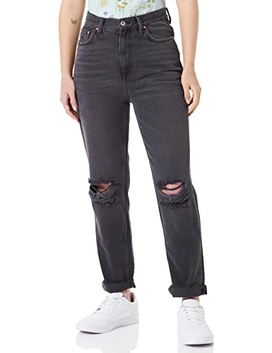 Women's D1. Straight HW Cropped Jeans Slacks, Black Vintage, 32