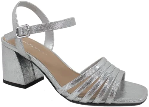 Women's Dane Dress Heeled Sandals, Silver Distress, 7 UK