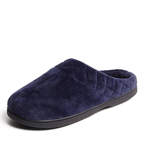 Women's Darcy Microfibre Velour Clog with Quilted Cuff Mule, Peacoat, X-Large UK