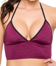 Women's Dbl Spaced Rem Sc Midkini Plain Bikini Top, Purple (Berry), 8 (Manufacturer Size:Medium)