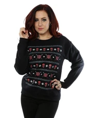 Women's Deadpool Christmas Sweatshirt X-Large Black Women's Deadpool Christmas Sweatshirt X-Large Black