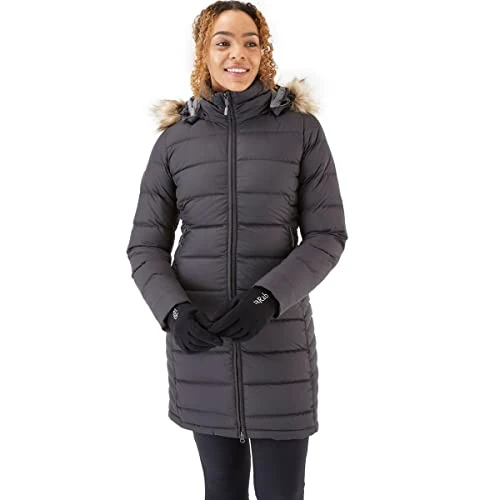 Women's Deep Cover Down Parka Casual Coat - Black - 08