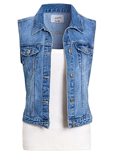 Womens Denim Gilet Waistcoat Jackets