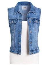 Womens Denim Gilet Waistcoat Jackets